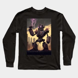 Giant robot attacking the city - Japanese style Long Sleeve T-Shirt